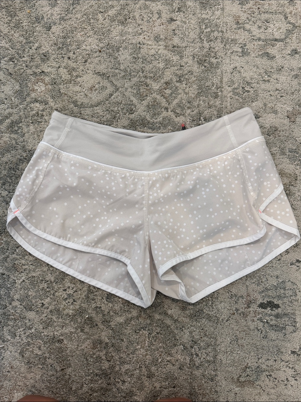 Lululemon Light Gray Polka Dot Athletic Shorts